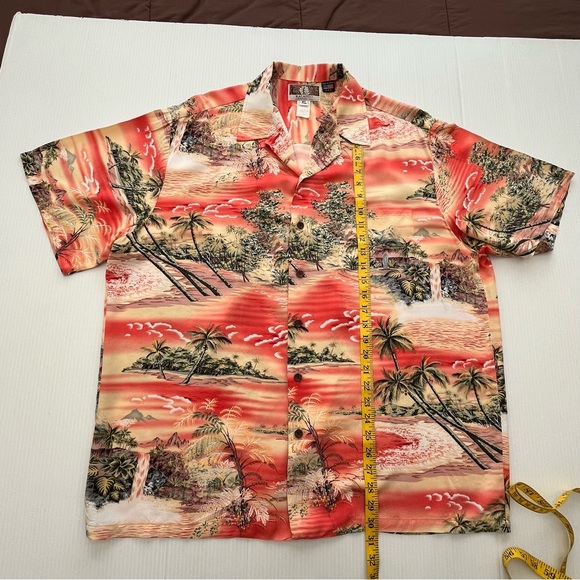Kalaheo Vintage Hawaiian Orange Tropical Short Sleeve Button Up Shirt Size XL - Picture 7 of 8